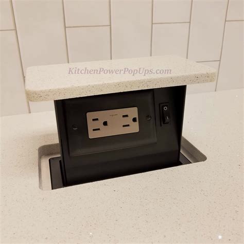 pop up box electrical|countertop pop up electrical outlets.